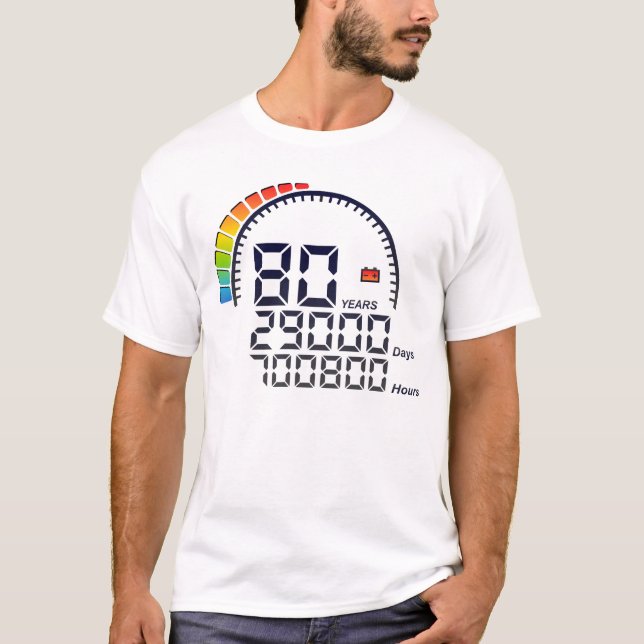 80 Jahre Jubiläumszähler T-Shirt (Vorderseite)