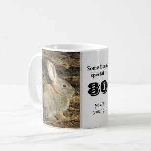 80 Jahre Junge Niedliche Kaninchen Foto 80. Geburt Kaffeetasse