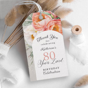 80 Jahre Liebe Weibchen Flora 80. Geburtstag Geschenkanhänger
