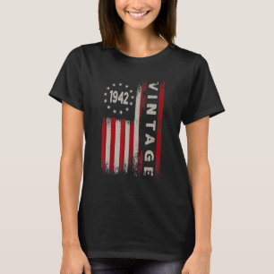 80 Jahre Vintag 1942 Amerikanische Flagge 80. Gebu T-Shirt