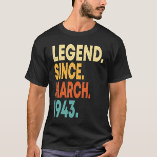 80 Jahre Vintager März 1943 80. Geburtstag T-Shirt