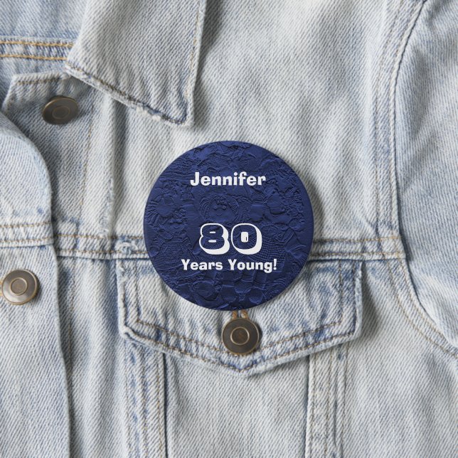 80 Jahre Young Blue Rag Dolls Birthday Button Butt (Beispiel)