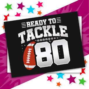 80-jähriger Tackle-Fußballparty 80. Geburtstag Postkarte