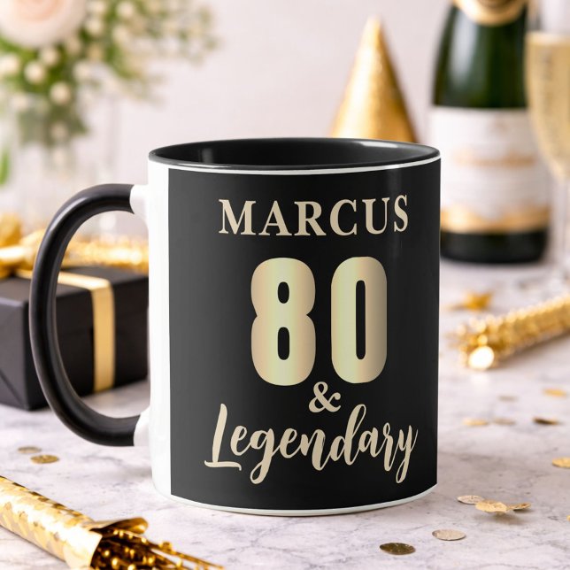 80 & Legendary Gold 80. Geburtstag  Tasse (Von Creator hochgeladen)