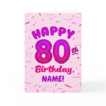 80. Luftballon-Nummer Benutzerdefinierter Name Geb