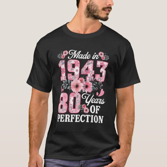 80 Made in 1943 Floral 80. T-Shirt (Vorderseite)
