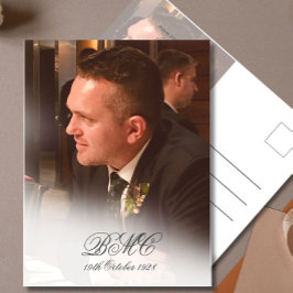 80. Männliche Geburtstag Einfache Elegante Foto Ei Postkarte