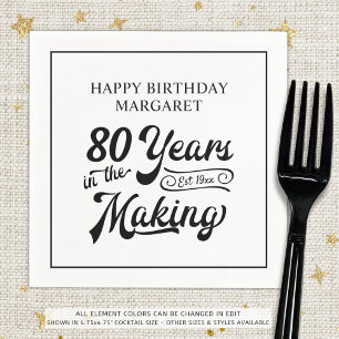 80. oder jeden Geburtstag Retro 80 Jahre in der He Serviette