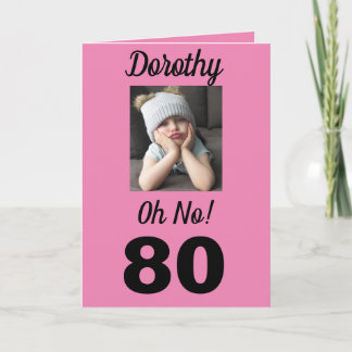 80. Oh nein! Geburtstag Funny Grumpy Girl Card Karte