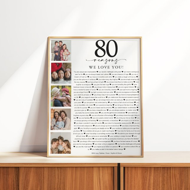 80 Reasons We Love You Birthday Keepsake Poster (Von Creator hochgeladen)