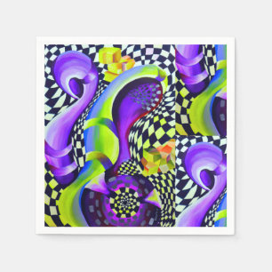 80 s Art Deco Geometrisches Muster Serviette