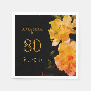 80 so Was gelbe Rose Funny 80. Geburtstag Serviette
