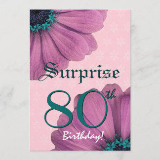 80. Überraschungs-Geburtstags-Rosa-Gänseblümchen Einladung