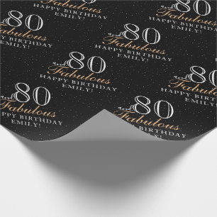 80 und Fabelhaft Elegant Schwarz 80. Geburtstag Geschenkpapier