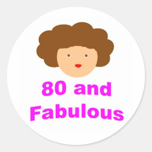 80 und fabelhaft runder aufkleber