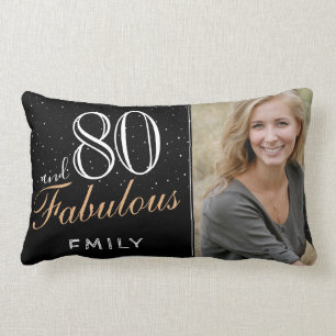80 und fabelhafte Elegant Black 80 th Birthday Fot Lendenkissen