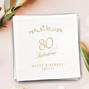 80 und fabelhafte Elegant Ornament 80. Geburtstag Servietten Mit Folie