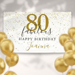 80 und fabelhafte Geburtstag Elegant Gold und Schw Banner