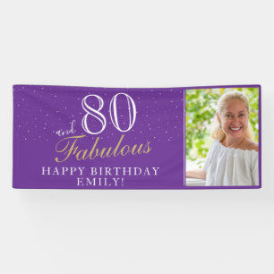 80 und fabelhaftes Elegant Lila 80. Geburtstag Fot Banner