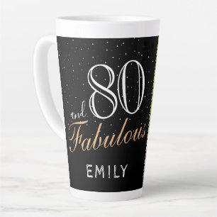 80 und Fabulous Elegant Black 80. Geburtstag Foto Milchtasse