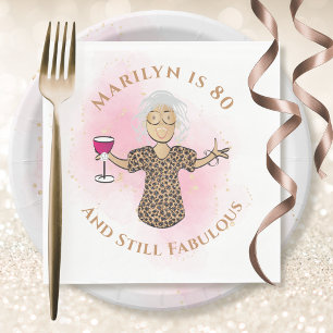 80 und Fabulous Ethnic Glam Funny 80. Geburtstag Serviette