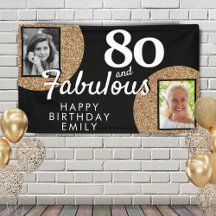 80 und fabulous Gold Glitzer 2 Foto Geburtstag