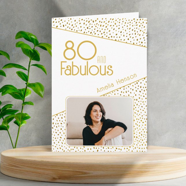80 und fabulous Gold Glitzer Foto 80. Geburtstag Karte (Von Creator hochgeladen)