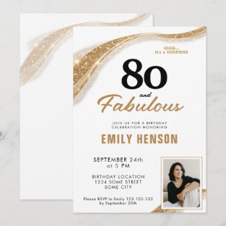80 und Fantastisch Gold 80. Geburtstag Einladung