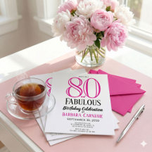 80 und Fantastisch Skript Pink Schwarz 80. Geburts