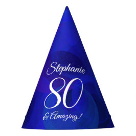 80 und Phantastisch Elegant Royal Blue Birthday Partyhütchen