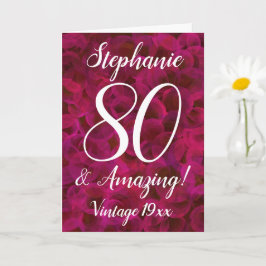 80 und Phantastische Abstrakte Rote Rose Geburtska Karte