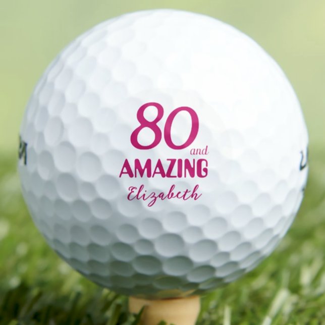 80 und Phantastische Mama Geschenk - Rosa 80. Gebu Golfball (Von Creator hochgeladen)