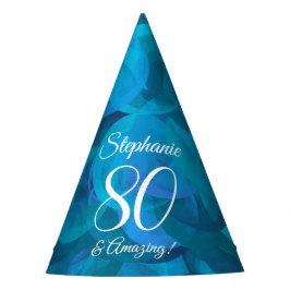80 und Phantastischer Elegant Ocean Blue Birthday Partyhütchen