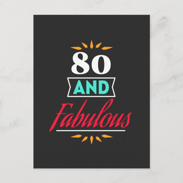 80 years old and fabulous saying postkarte (Vorderseite)