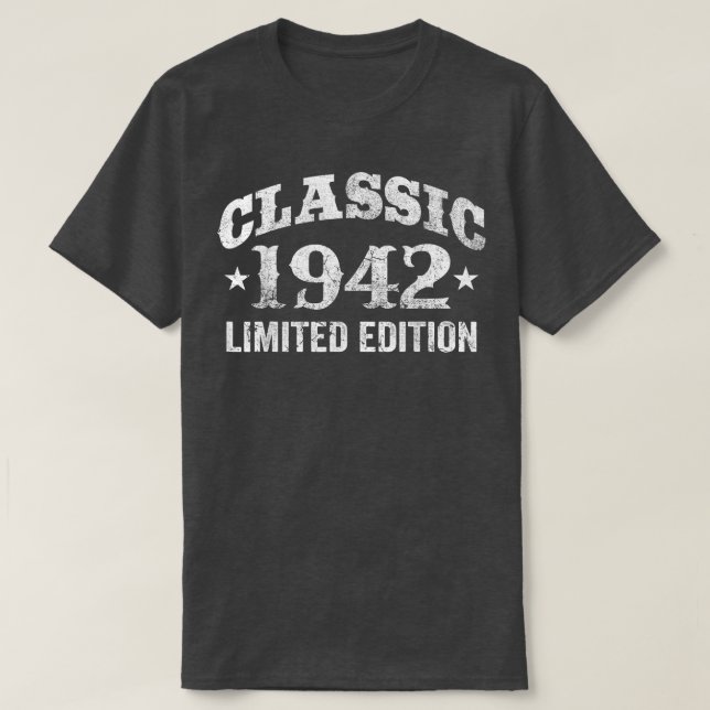 80 Years Old Classic Car 1942 Limited Edition 80th T-Shirt (Design vorne)
