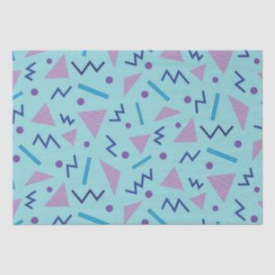 80er 90er Memphis-Stil geometrisches Blau Seidenpapier