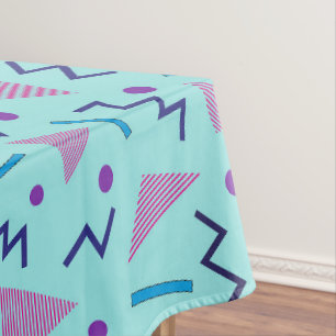 80er 90er Memphis Stil Geometrisches Blau Tischdecke