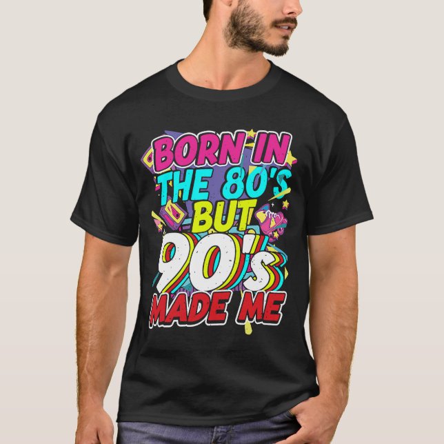 80er 90er Outfit Party Thema Party Kostüme für Män T-Shirt (Vorderseite)