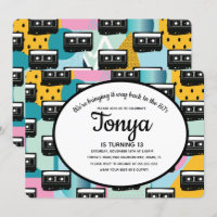 80er 90er Party rosa Collage Kassette Kassette zur