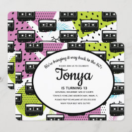 80er 90er Pink Girl Collage Cassette Throw Back Einladung