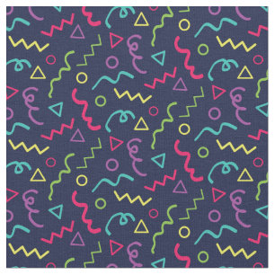 80er 90er Retro Party Neon Memphis Muster Stoff