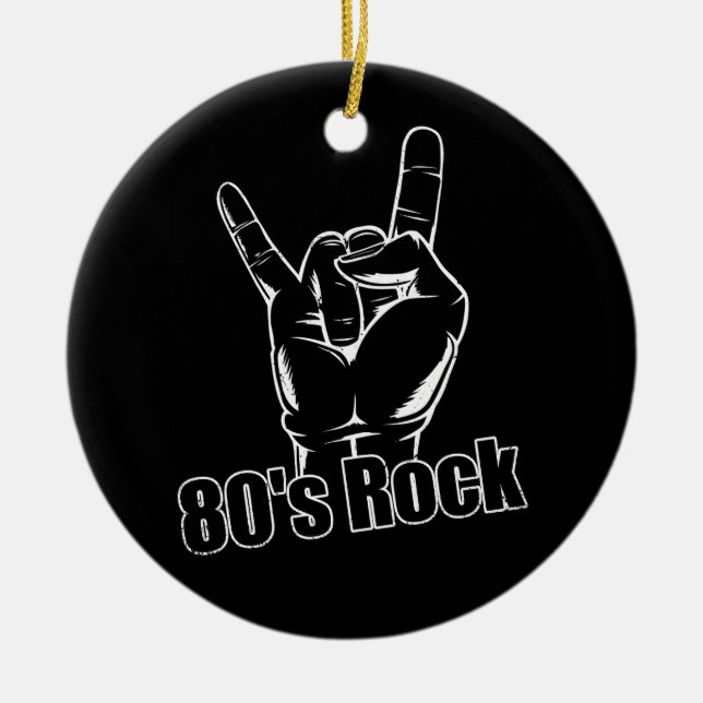 80er 90er Rock Band Rock Concert Audience Hand Mus Keramik Ornament (Vorne)