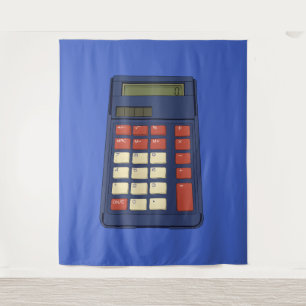 80er 90er Taschenrechner Mathe Schule Nostalgie Wandteppich