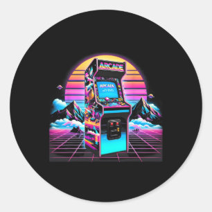 80er 90er Vintag Retro Arcade Video Game Old Schoo Runder Aufkleber