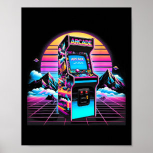 80er 90er Vintage Retro Arcade Videospiel Old Scho Poster