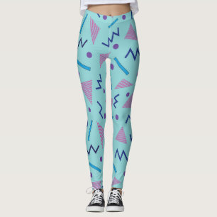 80er 90s Memphis-Stil geometrisch blau Leggings