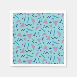 80er 90s Memphis-Stil geometrisch blau Serviette