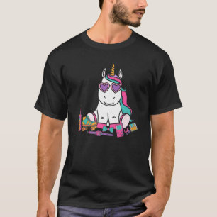 80er 90S Party Thema Party Outfit Unicorn Kostüm T-Shirt