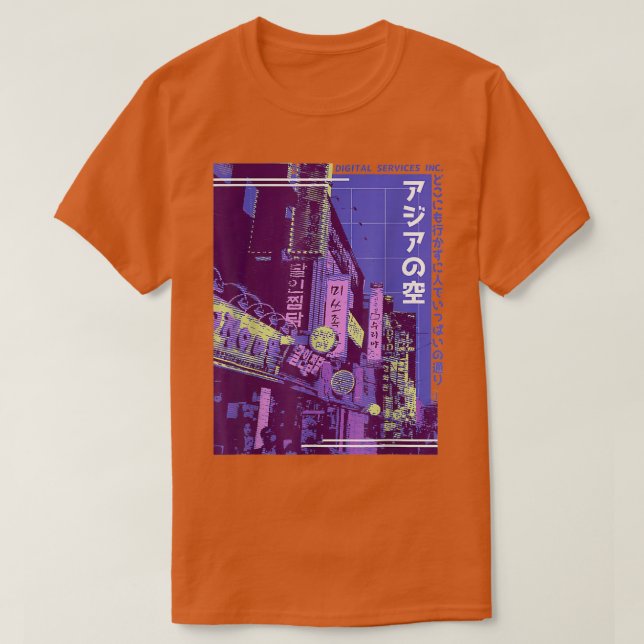80er 90s Synthwave Vaporwave T-Shirt (Design vorne)