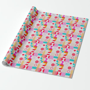 80er-90s Trendy Geometric Background Geschenkpapier